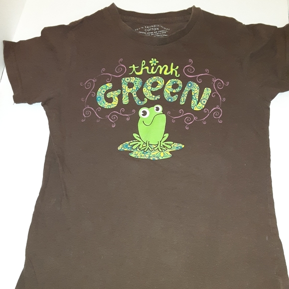 think GREEN T Shirt Girls Size XL 14/16 - Picture 1 of 4